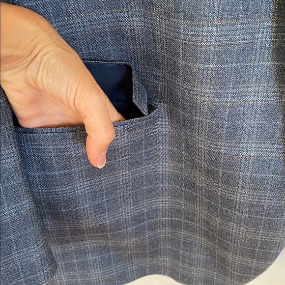 Nautica Wool Silk Blue plaid blazer coat men’s Grandpacore preppy academia - Picture 6 of 14